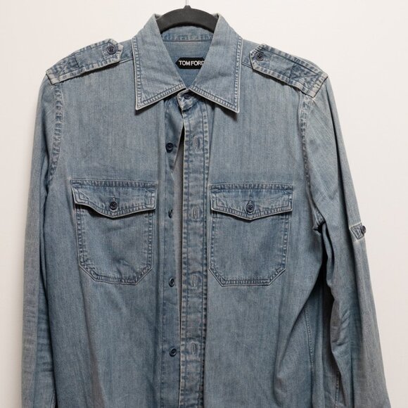 Tom Ford Men's Denim Button Down Size M - Picture 1 of 6